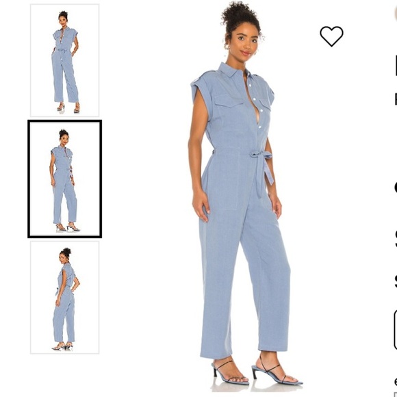 Rag & Bone Luna Jumpsuit Blue Linen Blend Excellent Size M - Picture 11 of 13